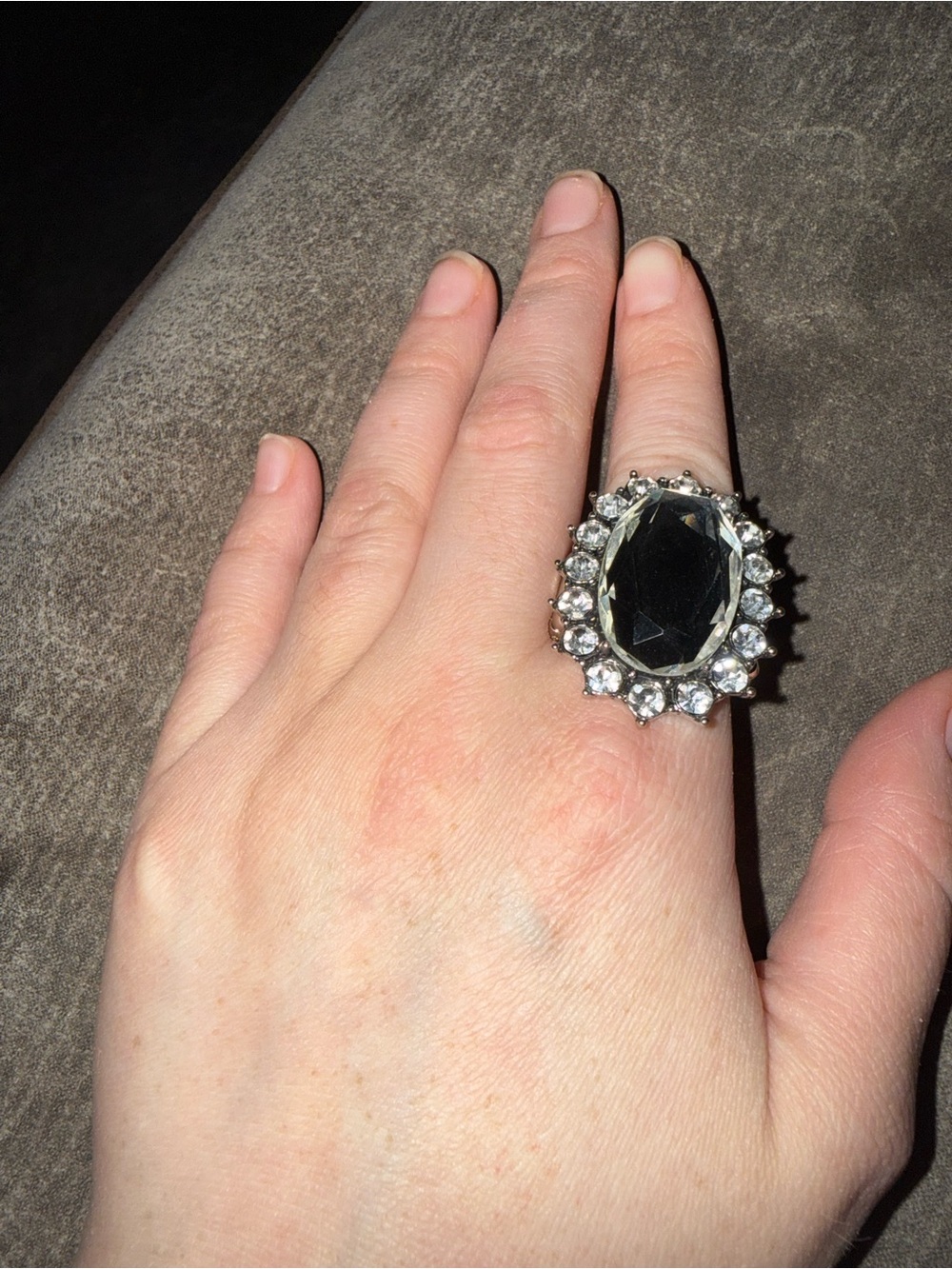 Elegant Crystal Halo Cocktail Ring